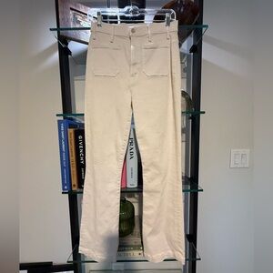 MOTHER Cream Flare Jeans